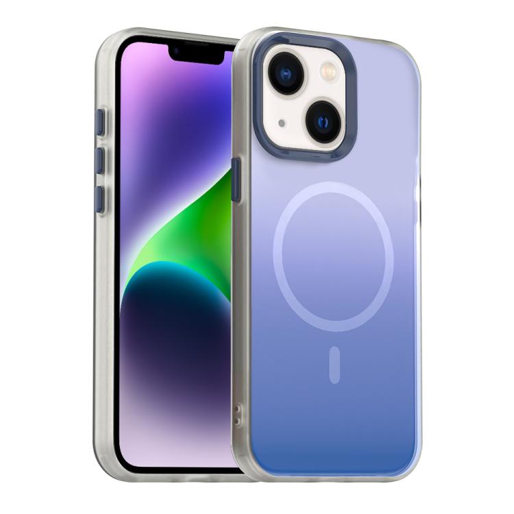 

For iPhone 14 Candy Gradient Series 3 in 1 Hybrid Magnetic Phone Case(Blue)