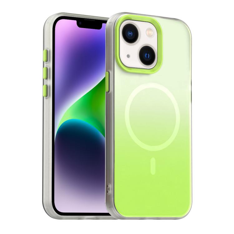 

For iPhone 14 Plus Candy Gradient Series 3 in 1 Hybrid Magnetic Phone Case(Green)