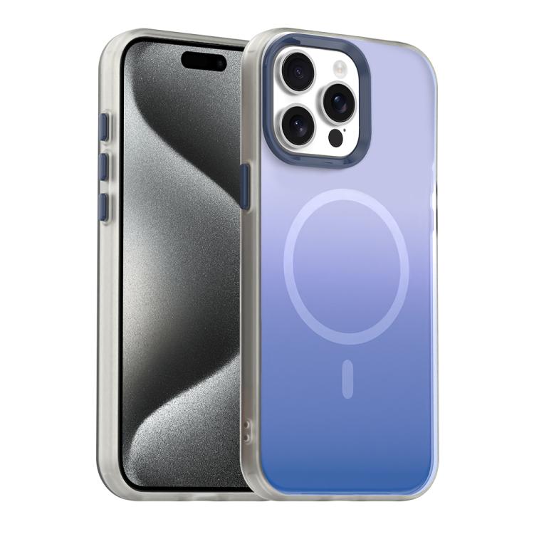 

For iPhone 15 Pro Candy Gradient Series 3 in 1 Hybrid Magnetic Phone Case(Blue)