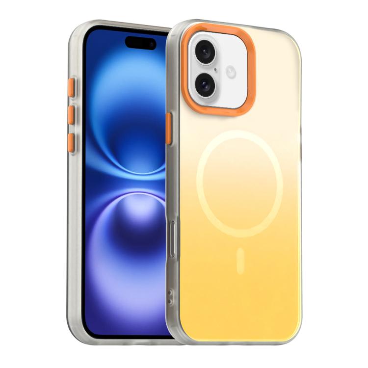 

For iPhone 16 Plus Candy Gradient Series 3 in 1 Hybrid Magnetic Phone Case(Yellow)