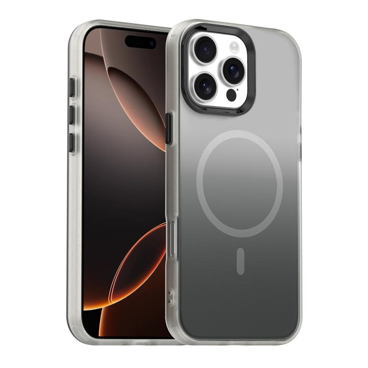

For iPhone 16 Pro Candy Gradient Series 3 in 1 Hybrid Magnetic Phone Case(Black)