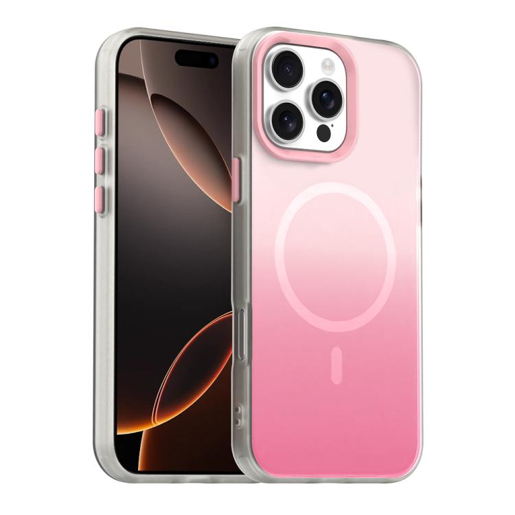 For iPhone 16 Pro Max Candy Gradient Series 3 in 1 Hybrid Magnetic Phone Case(Pink)