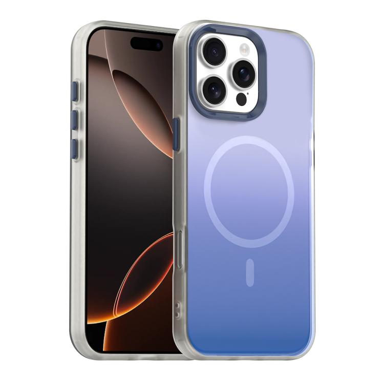 

For iPhone 16 Pro Max Candy Gradient Series 3 in 1 Hybrid Magnetic Phone Case(Blue)
