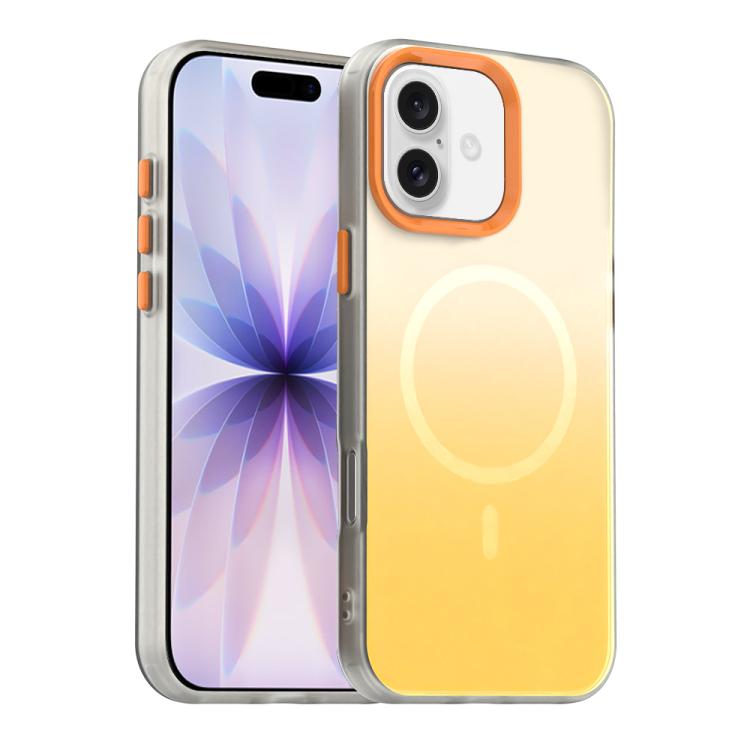 For iPhone 17 Candy Gradient Series 3 in 1 Hybrid Magnetic Phone Case(Yellow)