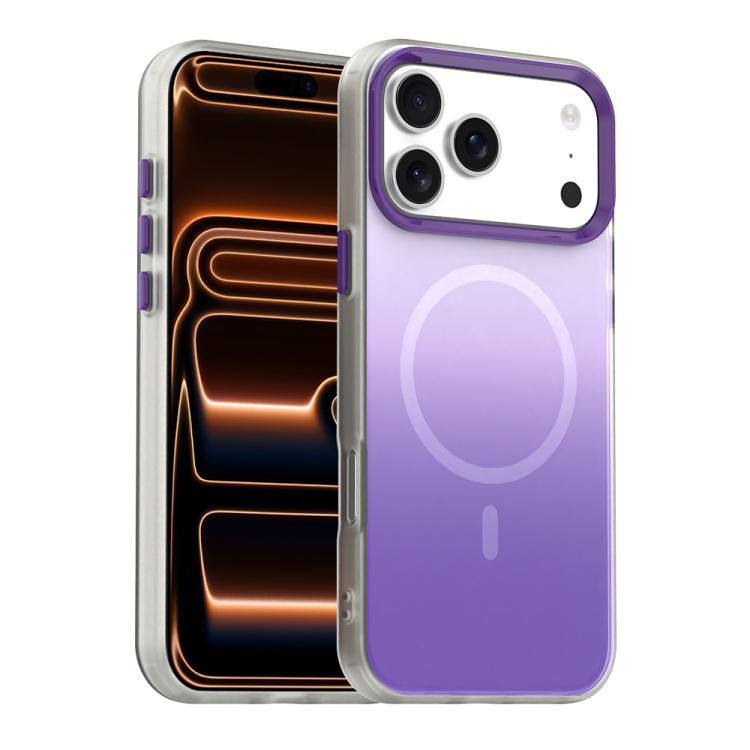 

For iPhone 17 Pro Max Candy Gradient Series 3 in 1 Hybrid Magnetic Phone Case(Purple)