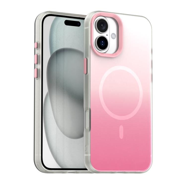 For iPhone 18 Candy Gradient Series 3 in 1 Hybrid Magnetic Phone Case(Pink)