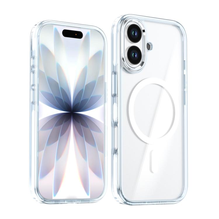 For iPhone 17 Pro Max Qicai Two-color Transparent Magnetic Phone Case ...