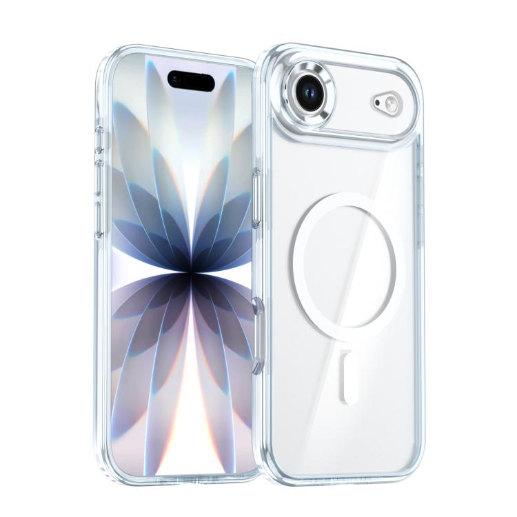 For iPhone 17 Pro Max Qicai Two-color Transparent Magnetic Phone Case ...