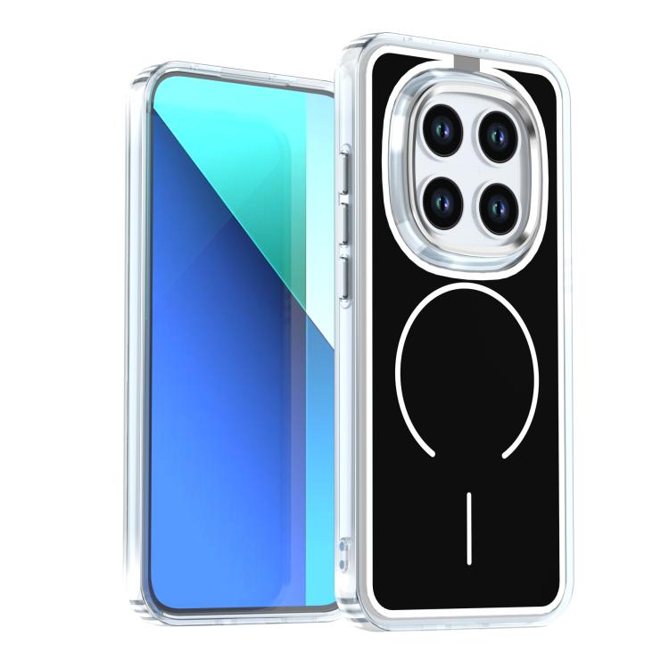 

For Redmi Note 15 Pro 5G Global 163.6mm Bright Shadow Two-color MagSafe Magnetic Phone Case(Black)
