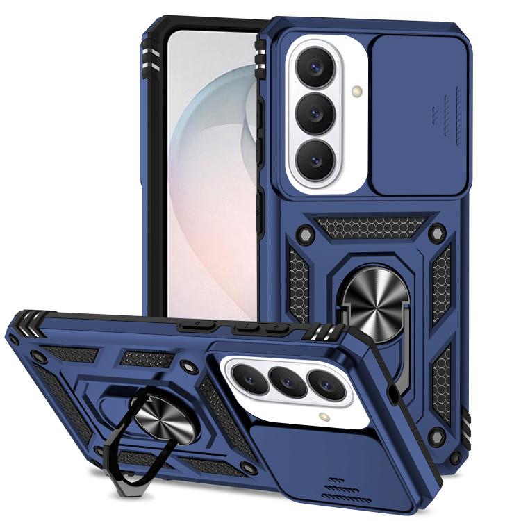 

For Samsung Galaxy S26 5G XDcase Sliding Camshield Ring Holder Magnetic Phone Case(Blue)