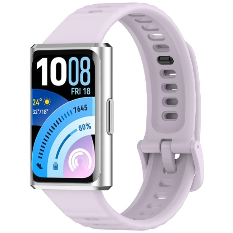 

For Huawei Band 11 Pro / 11 xDfind Wavy Texture Silicone Watch Band(Light Purple)