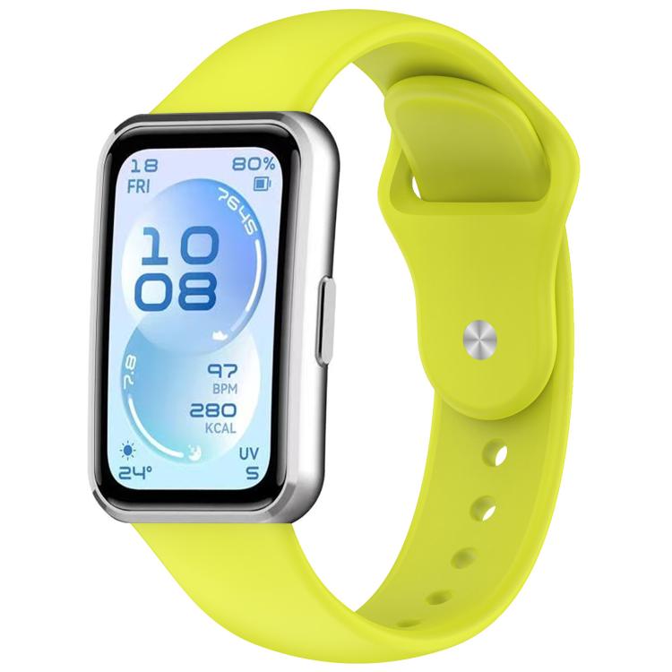 

For Huawei Band 11 Pro / 11 xDfind Solid-Color Reverse Buckle Silicone Watch Band(Green)