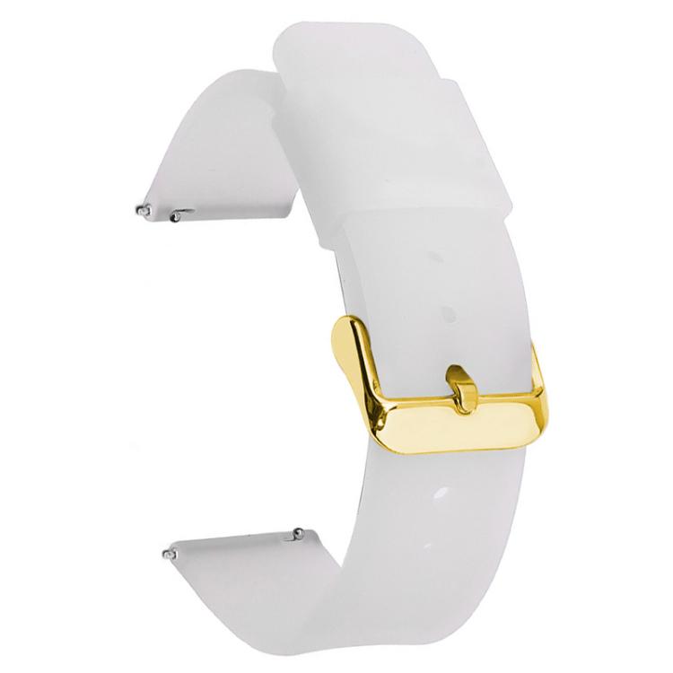 24mm xDfind Stainless Steel Gold Pin Buckle Solid Color Silicone Waterproof Watch Band(Translucent)
