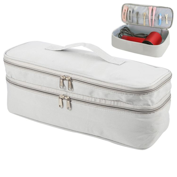 

Multifunctional Nylon Waterproof Storage Bag Portable Dual-Layer Cosmetic Bag(Gray)