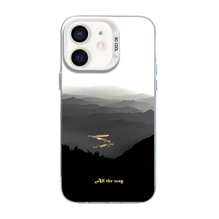 For iPhone 11 Mountain Pattern Color Silver PC Hybrid TPU Phone Case(Mountains and Rivers)