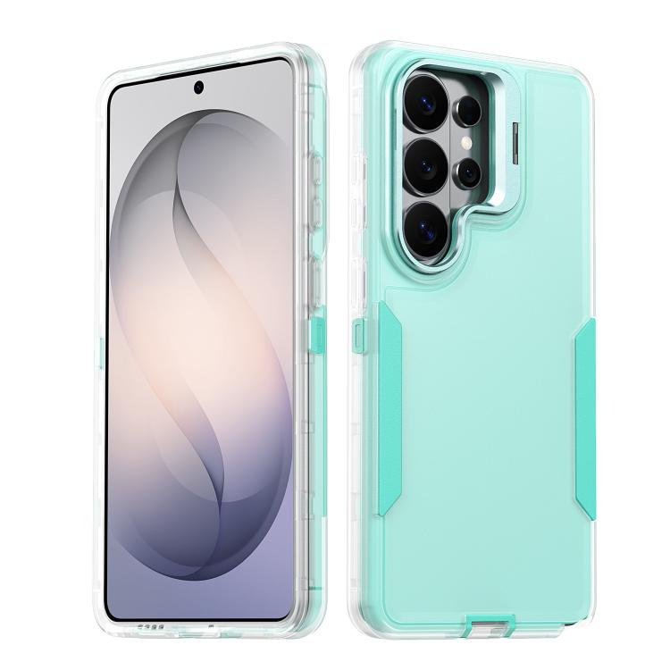 

For Samsung Galaxy S24 Ultra 5G Traveler Lens Frame Holder Phone Case(Semi-transparent Green)