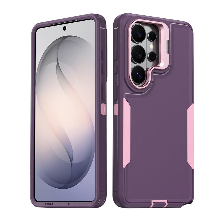 For Samsung Galaxy S23 Ultra 5G Traveler Lens Frame Holder Phone Case(Purple)