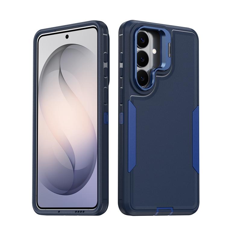 

For Samsung Galaxy S26 5G Traveler Lens Frame Holder Phone Case(Blue)