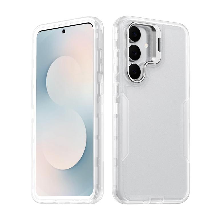 

For Samsung Galaxy S25 FE 5G Traveler Lens Frame Holder Phone Case(Semi-transparent)