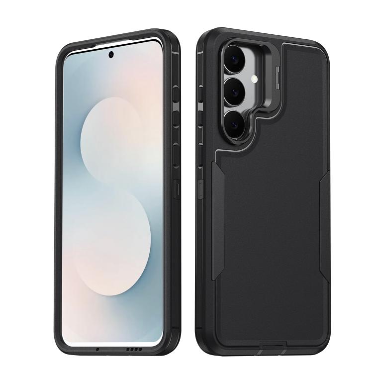 

For Samsung Galaxy S25 FE 5G Traveler Lens Frame Holder Phone Case(Black)