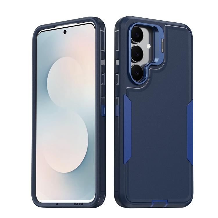 

For Samsung Galaxy S24 FE 5G Traveler Lens Frame Holder Phone Case(Blue)