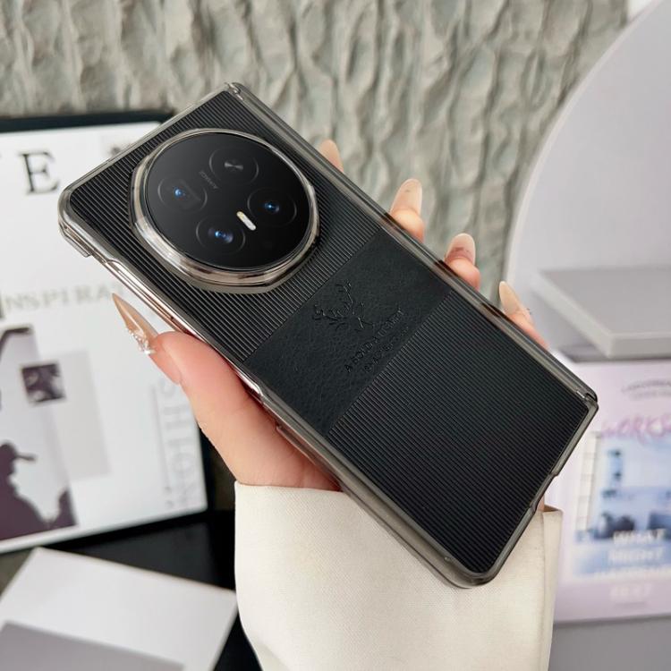 

For Honor Magic V6 Elk Pattern Hinge Magnetic Phone Case(Black)