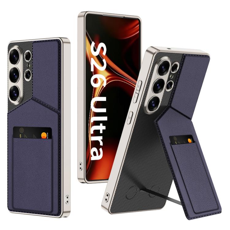 

For Samsung Galaxy S26 Ultra 5G GKK Rotor Bracket Recessed Card Bag Full Coverage Phone Case(Purple)