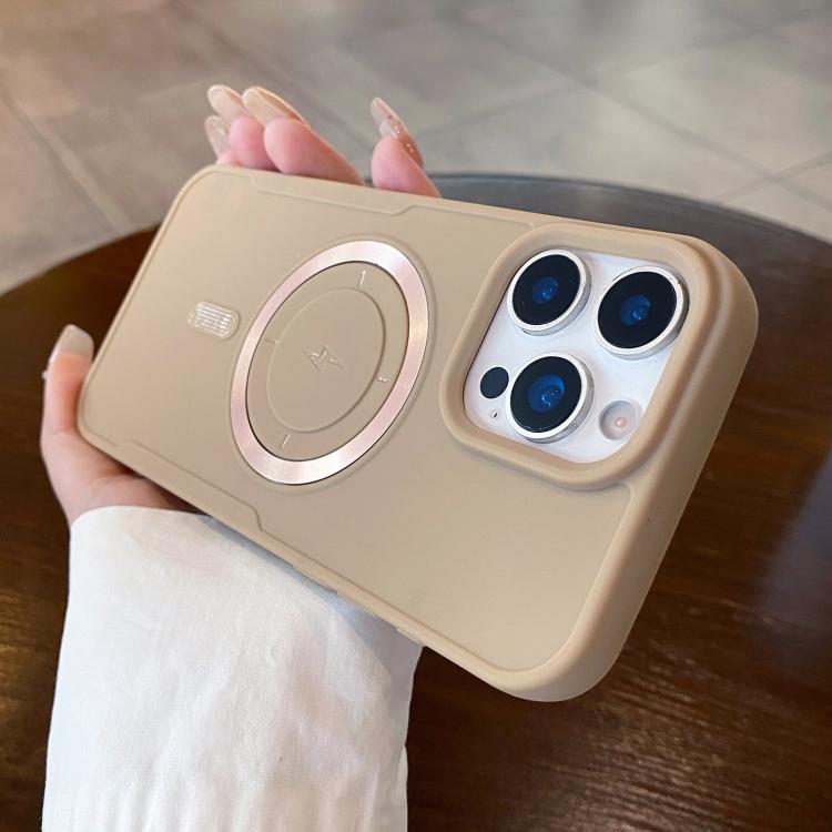 For iPhone 16 Pro Max Metal Magnetic Ring TPU Shockproof Phone Case(Khaki) — купить у Sunsky-online WW