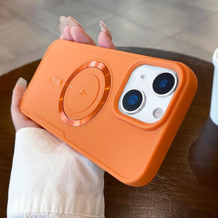 For iPhone 14 Metal Magnetic Ring TPU Shockproof Phone Case(Orange) — купить у Sunsky-online WW