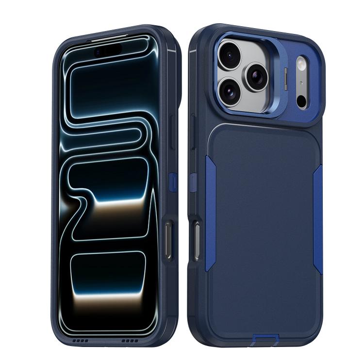 

For iPhone 17 Pro Max Traveler Lens Frame Holder Phone Case(Blue)