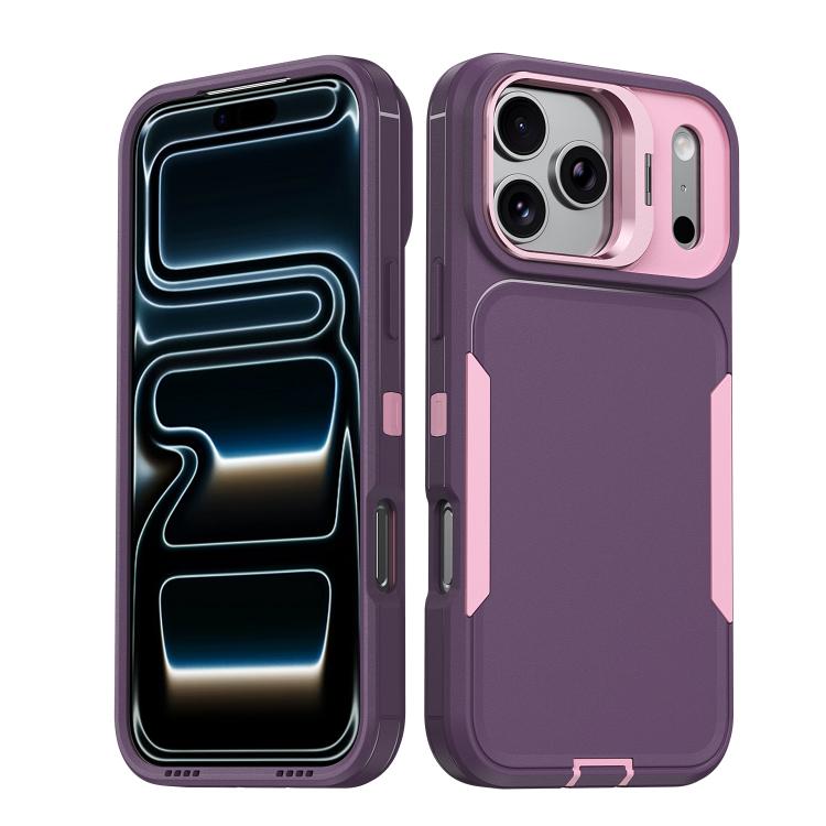 

For iPhone 18 Pro Max / 17 Pro Max Traveler Lens Frame Holder Phone Case(Purple)