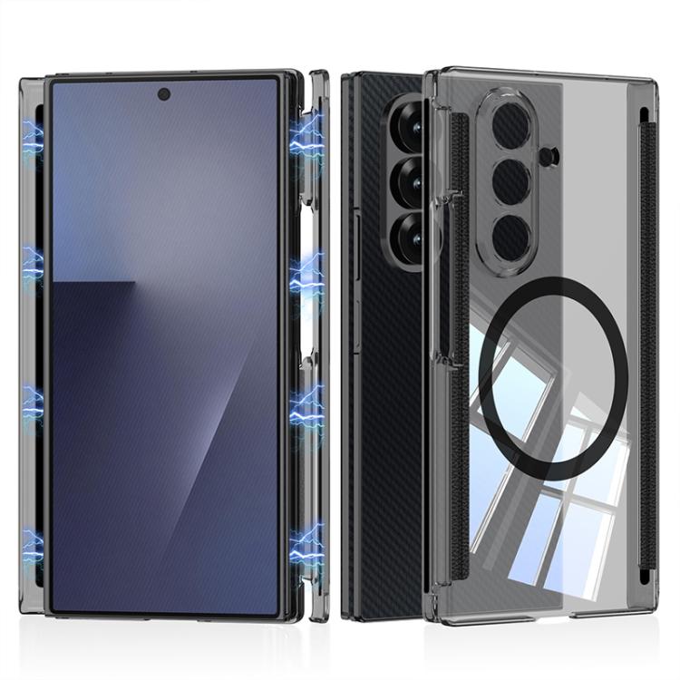 

For Samsung Galaxy Z TriFold GKK Magnetic Hinge Folding Transparent Full Coverage Phone Case(Transparent Black)