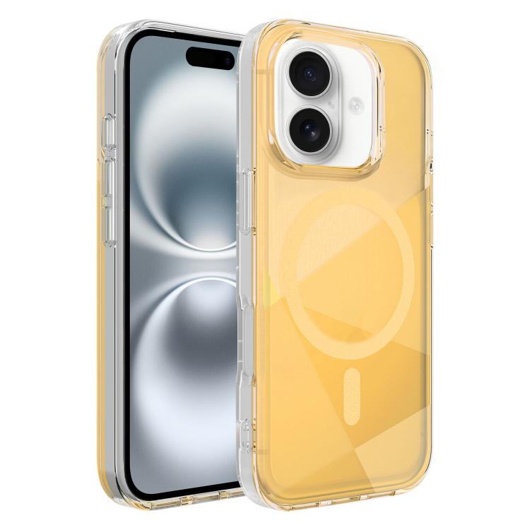 

For iPhone 16 Neon Gradient Series Magnetic Phone Case(Gold)