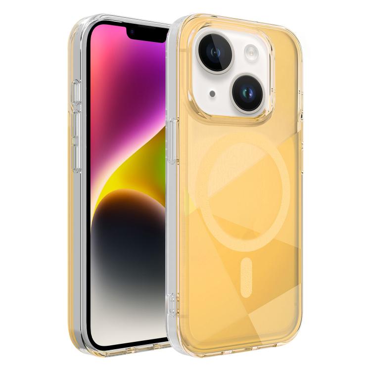 

For iPhone 14 / 13 Neon Gradient Series Magnetic Phone Case(Gold)