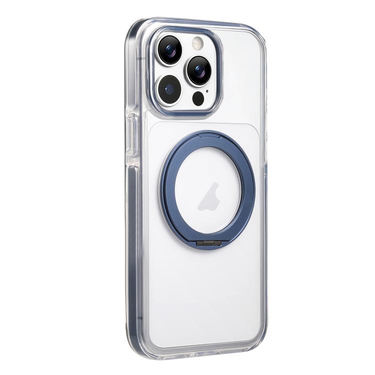 

For iPhone 14 Pro Stress Relief Holder Magnetic Phone Case(Dark Blue)