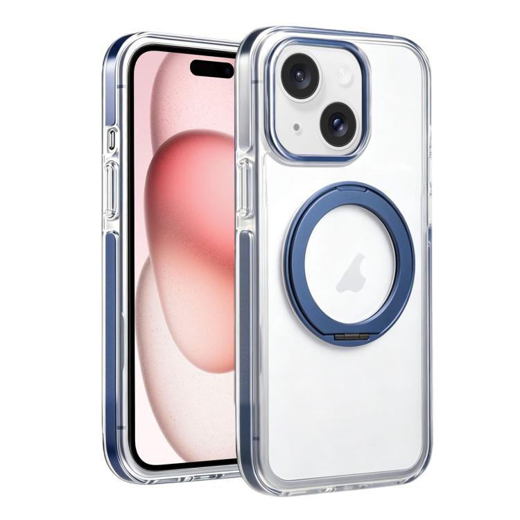 For iPhone 15 Stress Relief Holder Magnetic Phone Case(Dark Blue)