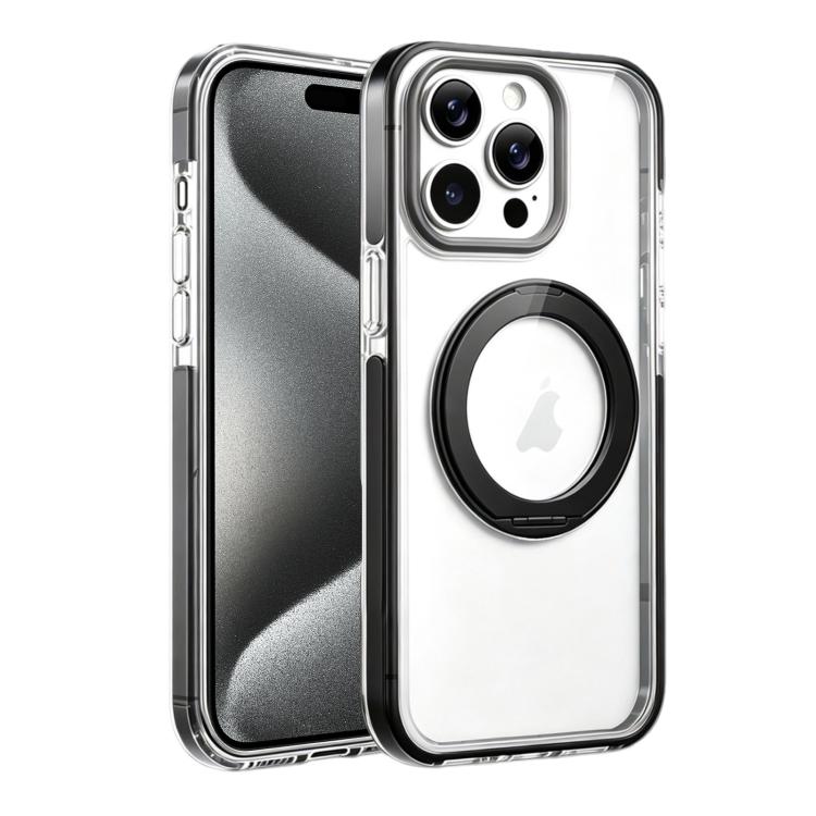 For iPhone 15 Pro Stress Relief Holder Magnetic Phone Case(Black)