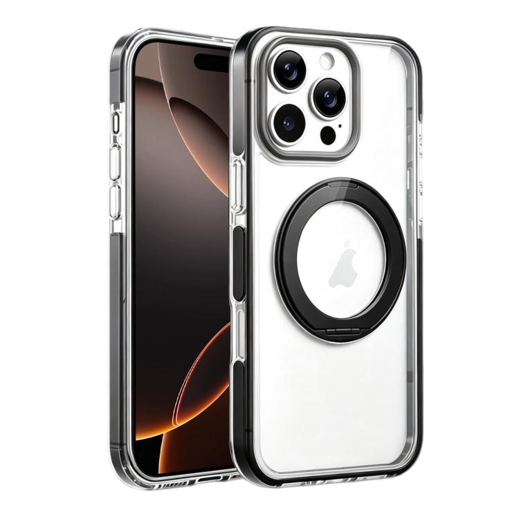 For iPhone 16 Pro Stress Relief Holder Magnetic Phone Case(Black)