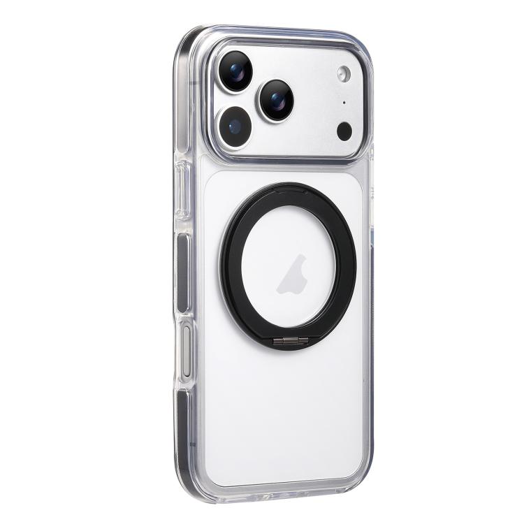 

For iPhone 17 Pro Stress Relief Holder Magnetic Phone Case(Black)