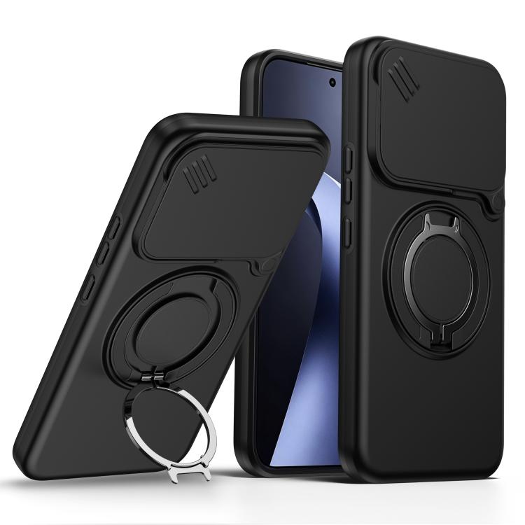 For Xiaomi 17T Pro 5G Camera Sliding Shield Magnetic Rotation Holder Phone Case(Black) — купить у Sunsky-online WW