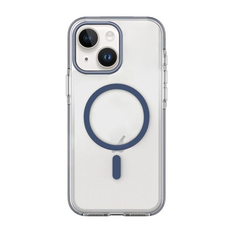 

For iPhone 14 / 13 Dual-Color PC Hybrid TPU Magnetic Phone Case(Dark Blue)