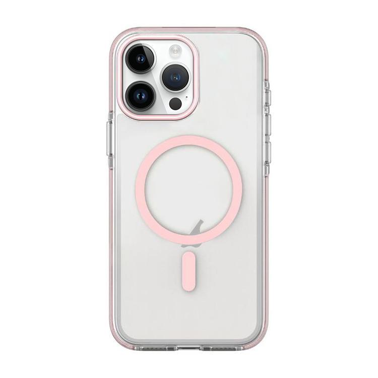 For iPhone 13 Pro Max Dual-Color PC Hybrid TPU Magnetic Phone Case(Pink) — купить у Sunsky-online WW