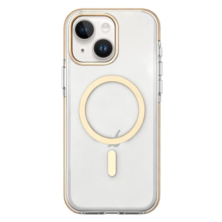 For iPhone 15 Dual-Color PC Hybrid TPU Magnetic Phone Case(Yellow)