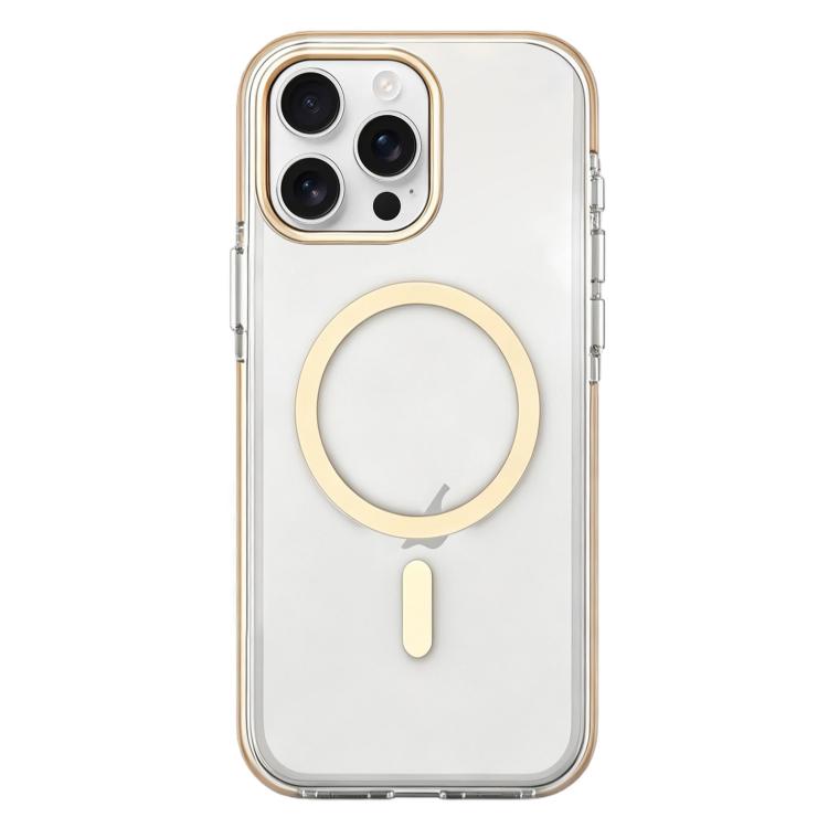 For iPhone 15 Pro Dual-Color PC Hybrid TPU Magnetic Phone Case(Yellow)