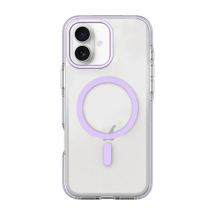 

For iPhone 16 Plus Dual-Color PC Hybrid TPU Magnetic Phone Case(Purple)