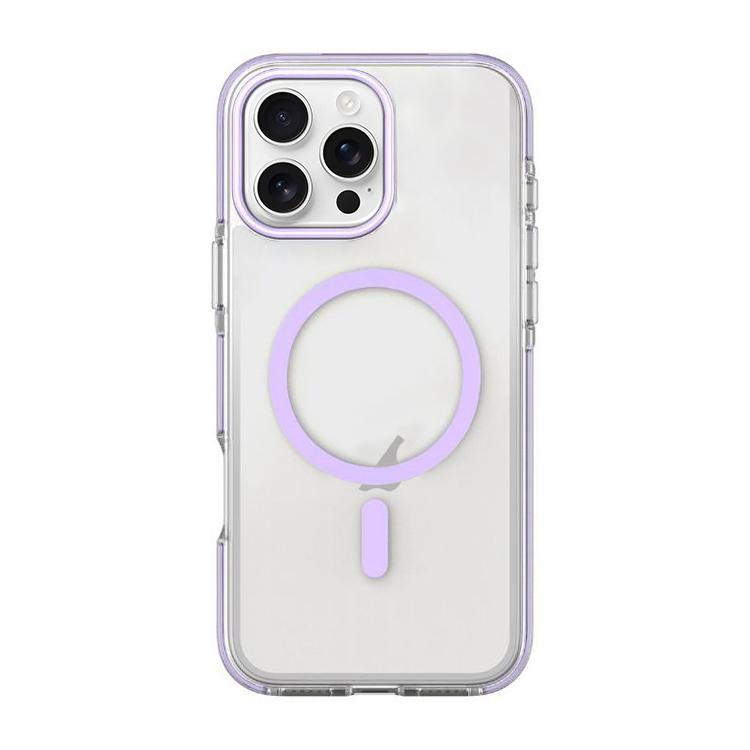 

For iPhone 16 Pro Dual-Color PC Hybrid TPU Magnetic Phone Case(Purple)