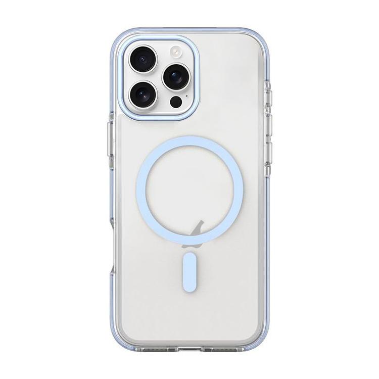 

For iPhone 16 Pro Max Dual-Color PC Hybrid TPU Magnetic Phone Case(Light Blue)