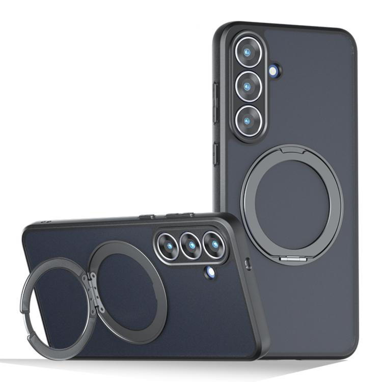 

For Galaxy S26 FE 5G Armor Magnetic Holder PC Hybrid TPU Phone Case(Frosted Black)