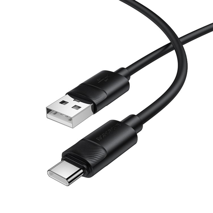 Borofone BX123 Leya 3A USB to Type-C Silicone Charging Cable, Length: 1m(Black) — купить у Sunsky-online WW