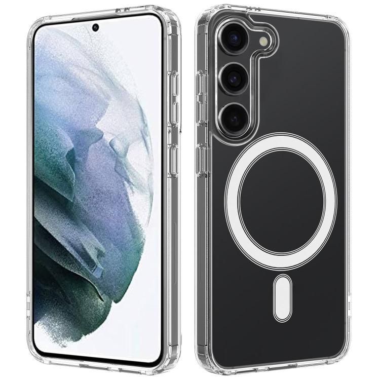 For Samsung Galaxy S21+ 5G Large Hole Camera MagSafe Magnetic Clear Acrylic TPU Case(Transparent)